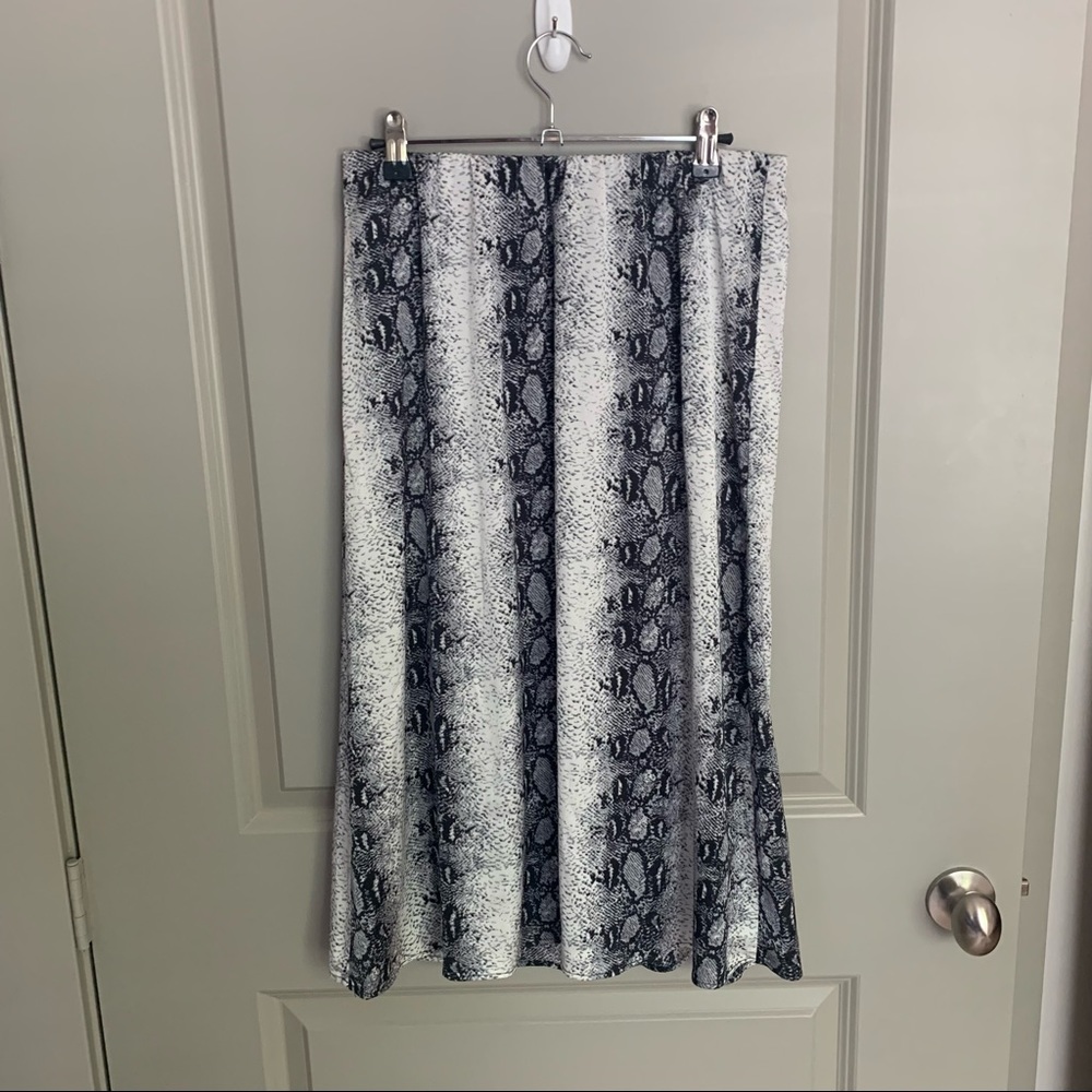 Satin Snake Midi Skirt